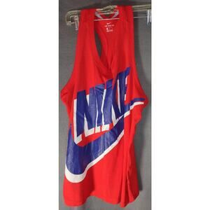 NIKE WOMEN'S RED, WHITE, BLUE RAZOR BACK TANK TOP LARGE THE NIKE TEE